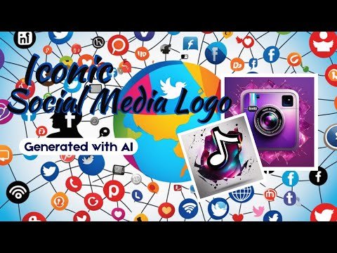 Diverse social media platform logos generated by AI